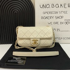Chanel Classic Flap Mini Leather Quilted Chain Crossbody Shoulder Bag Authentic