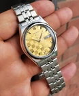 Seiko 1999 Gold Checkboard Textured Sunburst Dial Retro Ultra Rare Vintage Auto