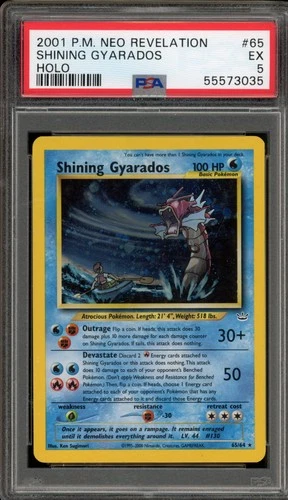 Pokemon Shining Gyarados Neo Revelation Unlimited Holo Secret Rare #65 PSA 5