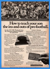 1973 American Express Credit Card NFL Playbook How To Teach Football Bengals Ad