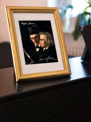 Repro-Autogramm - Jacob & Wilhelm Grimm - Gerahmt - Gebrüder Grimm