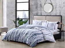- Duvet Cover Set, Reversible Cotton Bedding with Matching Queen Sokal Blue
