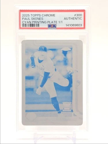 PAUL SKENES 2025 TOPPS CHROME BASEBALL CYAN PRINTING PLATE 1/1 PSA Q4920