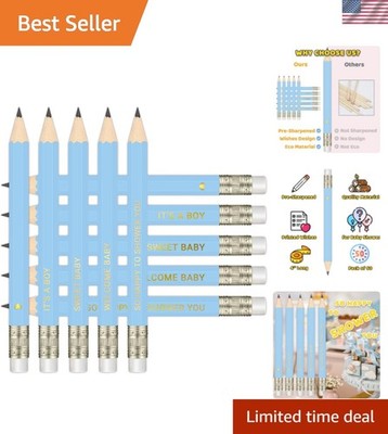 50Pcs - Baby Shower Sharpened Half Pencils with Erasers, Pre-sharpened Pencil...
