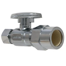 1 Pack XFITTING 3/8" OD Compression x 1/2" CPVC Straight Valve, Lead Free Brass