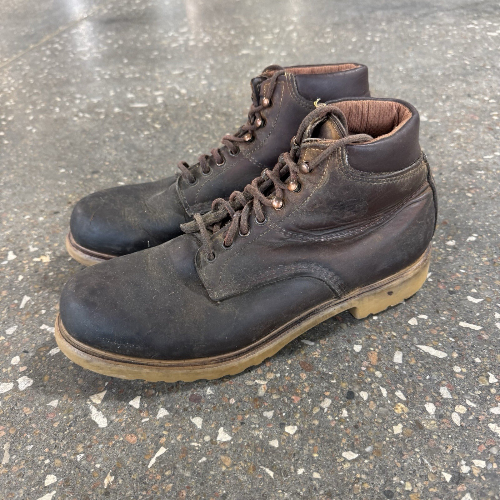 Vintage Red Wing Factors Boots Brown Leather Ankle High Mens 11.5 D Made In USA