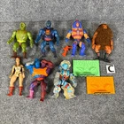 1980's MOTU Vintage Masters of the Universe He-Man Figure Toy Lot w/ Stands