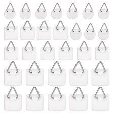 30 Pack Adhesive Picture Hanger Picture Hanging Hooks Without Nails Invisible...