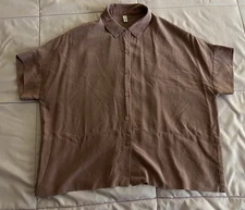 LilySilk 100% Silk Short Sleeve Button up Shirt Womens S Blouse MSRP 129$ Unworn