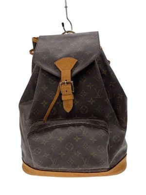 LOUIS VUITTON Backpack Mons Monogram Canvas BRW PVC Used