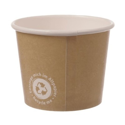500x Eisbecher 160 ml 'Recycle Me' ohne Kunststoffbeschichtung  4 oz XL Ø 7,5 cm