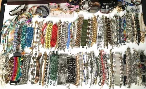 135+ HUGE Vintage Costume to Fashion Jewelry lot Bracelet Tennis Chain Charm