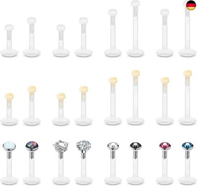 MixPiercing 24Stk Bioflex Ashley Lippenpiercing Plastik Labret Lippe Medusa