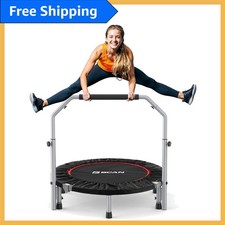 40/48" Foldable Mini Trampoline with Adjustable Handle - 330lbs/440lbs Capacity