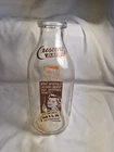 Vtg. Crescent Dairy Quart Glass Milk Bottle Kokomo Indiana IN “The Answer: Milk”
