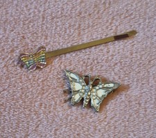 Butterfly Hairclips Barrette Bobbypin 2 Vintage