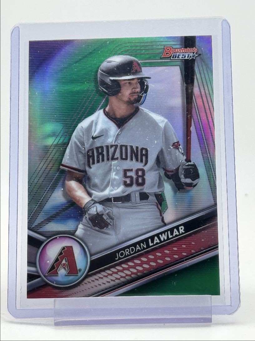 JORDAN LAWLAR 2022 BOWMAN'S BEST TOP PROSPECT GREEN REFRACTOR /99 Q3878
