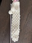 New w/Tags Juicy Couture Knit Long Arm Length Crochet Mittens Ivory Wool Pom Pom — photo 8