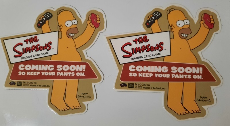 (2) SDCC The Simpsons 2002 Trading Card Game Promo Magnets NEW and RARE