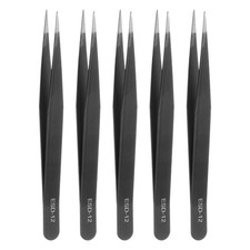 5Pcs Precision Tweezers ESD-12 Pointed Anti-Static Craft Tweezers Kit