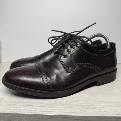 Clarks Men's Size 11 M Dress Delsin View Burgundy Leather Oxford Shoes 26103536