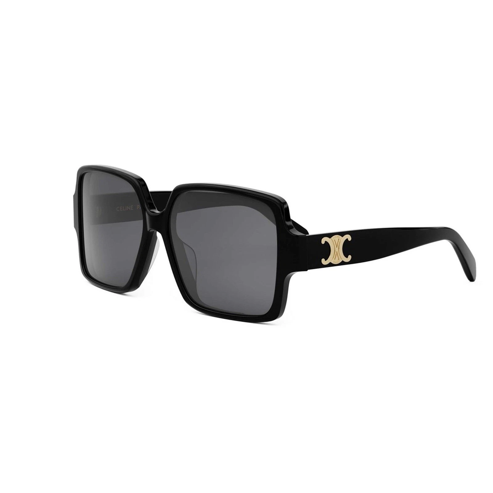 Celine — Celine CL40316U 01A Triomphe Women Sunglasses Black Gold Grey Lens AUTHENTIC
