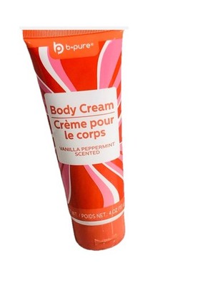 B b.pure Vanilla Peppermint Scented Body Cream. 4oz/113 gm