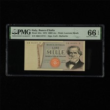 1973 Italy Banca d Italia 1000 Lire Pick#101c PMG 66 EPQ Gem UNC