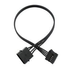 Molex 4 Pin Male to SATA Female Power Supply Cable, YiKaiEn 15 1 1, Black