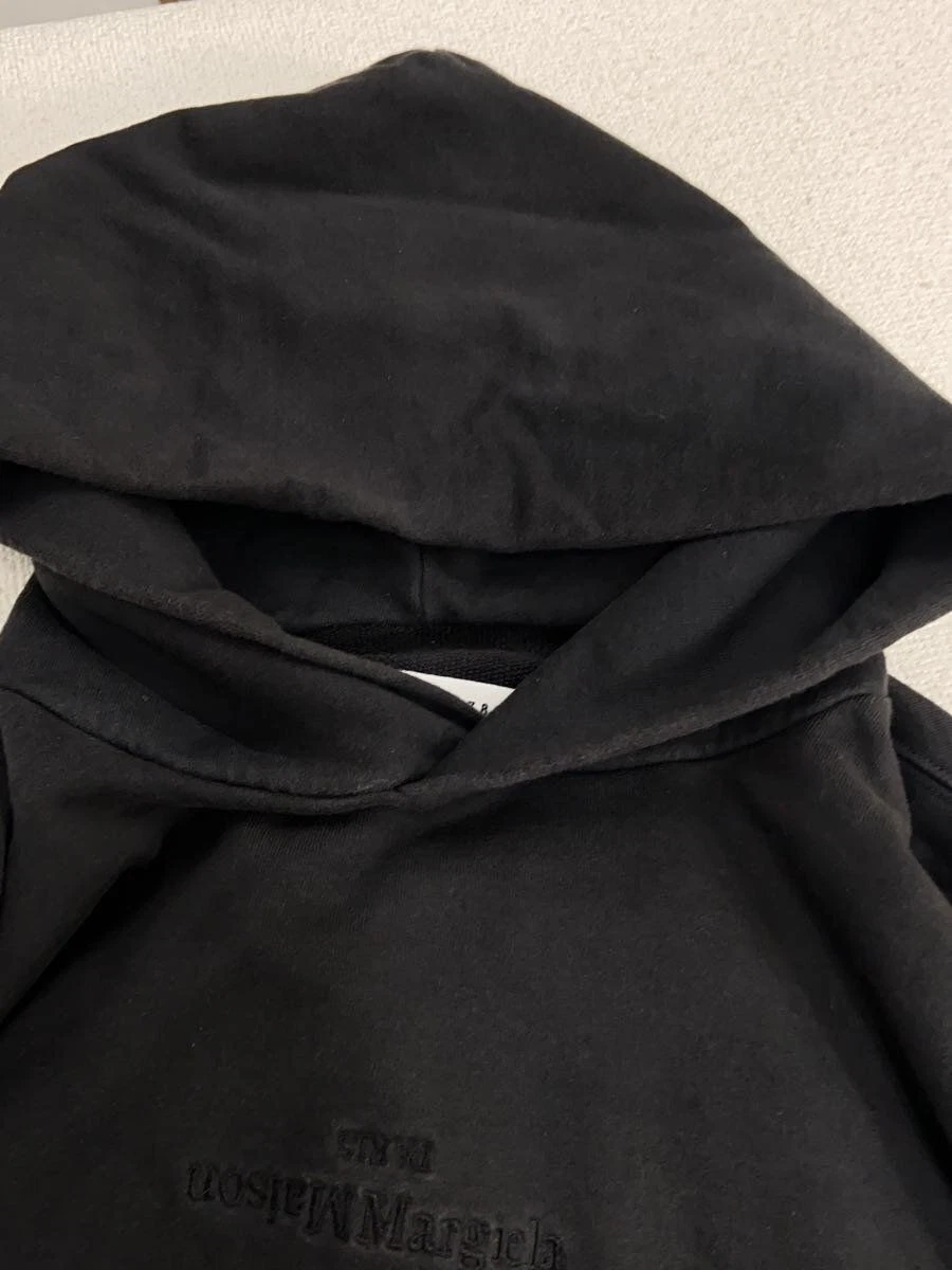 Felpa con cappuccio Maison Margiela M cotone nero tinta unita S25550 usata