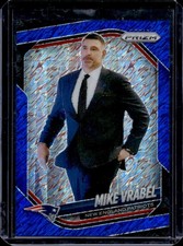2025 Panini Prizm Mike Vrabel Blue Shimmer #/35 Patriots