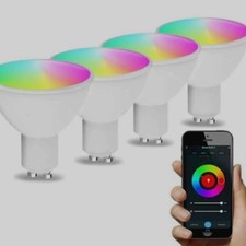 WIFI Smart Bulb GU10 RGB CCT Dimmable Lamp Alexa Google Home App Control UK X4
