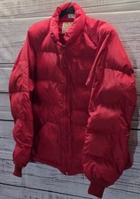 VTG Women 80s Walls Insulated Workwear Jacket Red zip Large Western USA Made