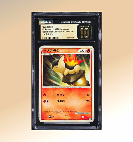 CGC Pristine 10 Cyndaquil 014/070 L1 SoulSilver Collection 1st Ed JP 2009 