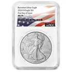 2024-W $1 1-oz Burnished American Silver Eagle NGC MS70 FDI Flag Label
