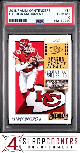 2018 PANINI CONTENDERS #51 PATRICK MAHOMES II CHIEFS PSA 10