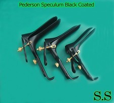 3 PCS Black Coated Pederson Vaginal Speculum S-M-L OB/GYN Instruments