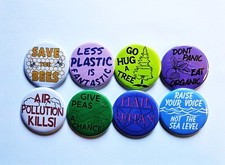 Vintage Reproduction Environmental Pinback Buttons Magnets Bottle Openers. S05