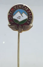 Croatia Mountaineering PD - ŽELJEZNIČAR Zagreb, KASUN, vintage pin badge 1960s !