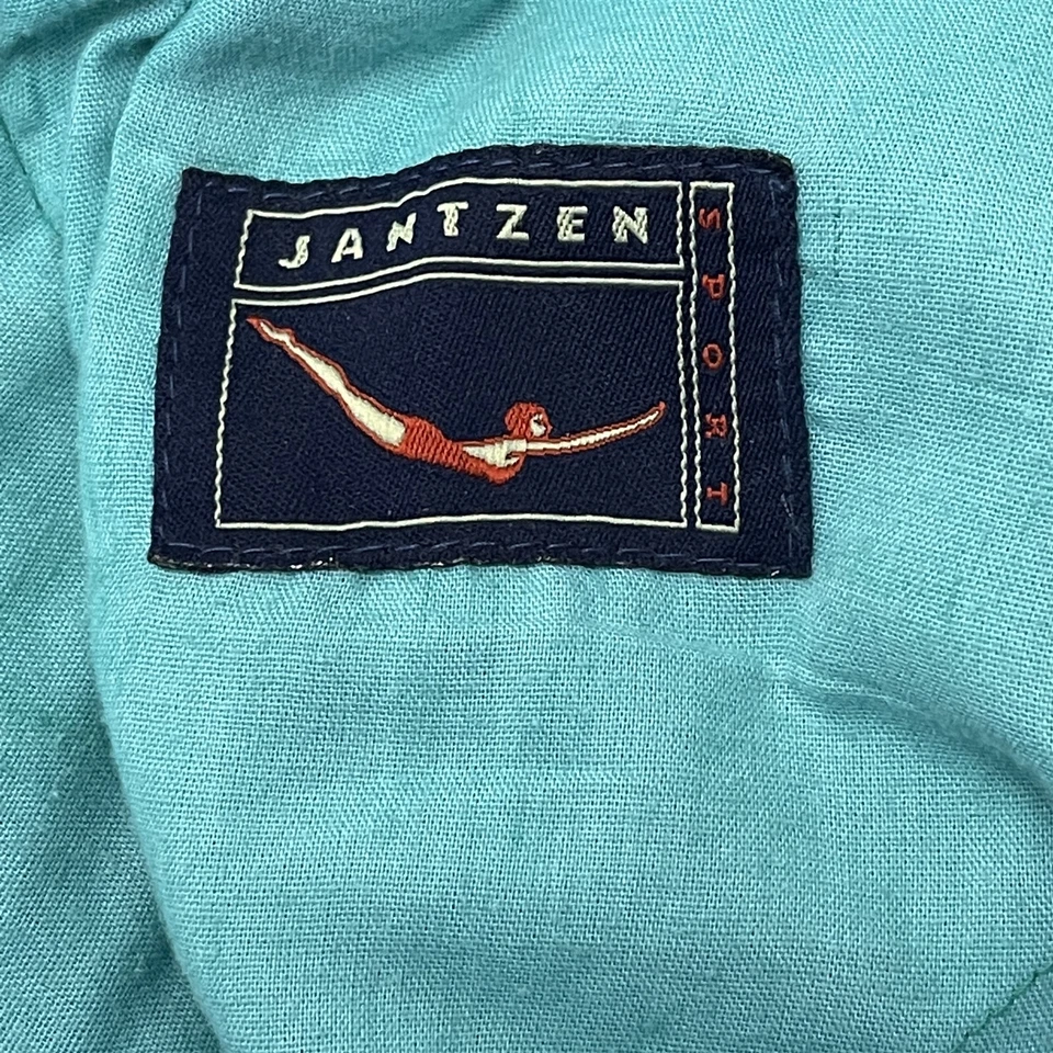 Pantalones Cortos Chinos Informales Jantzen Sport 34 x 6" Verde 100% Algodón Sarga Foto 4 de 4