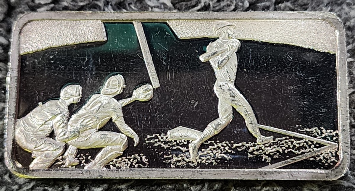 1975 America BASEBALL Hamilton Mint Vintage 1oz 999 FINE Silver