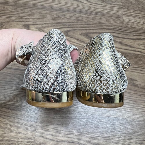 Vince Camuto Halana T-Strap Sandal Size 9.5 Snakeskin Print Buckle Shoe - Picture 5 of 9