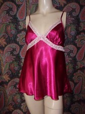 Johnathan Martin Cherry Satin Empire Lacy Silky Top Camisole Lingerie M