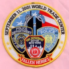 New York City Fire Dept WTC Fallen Heroes Patch 9-11 white