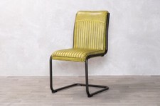 Image of FAUX LEATHER DINING CHAIR CANTILEVER CHAIR 6 COLOUR CHOICES COLOURFUL CHAIRS