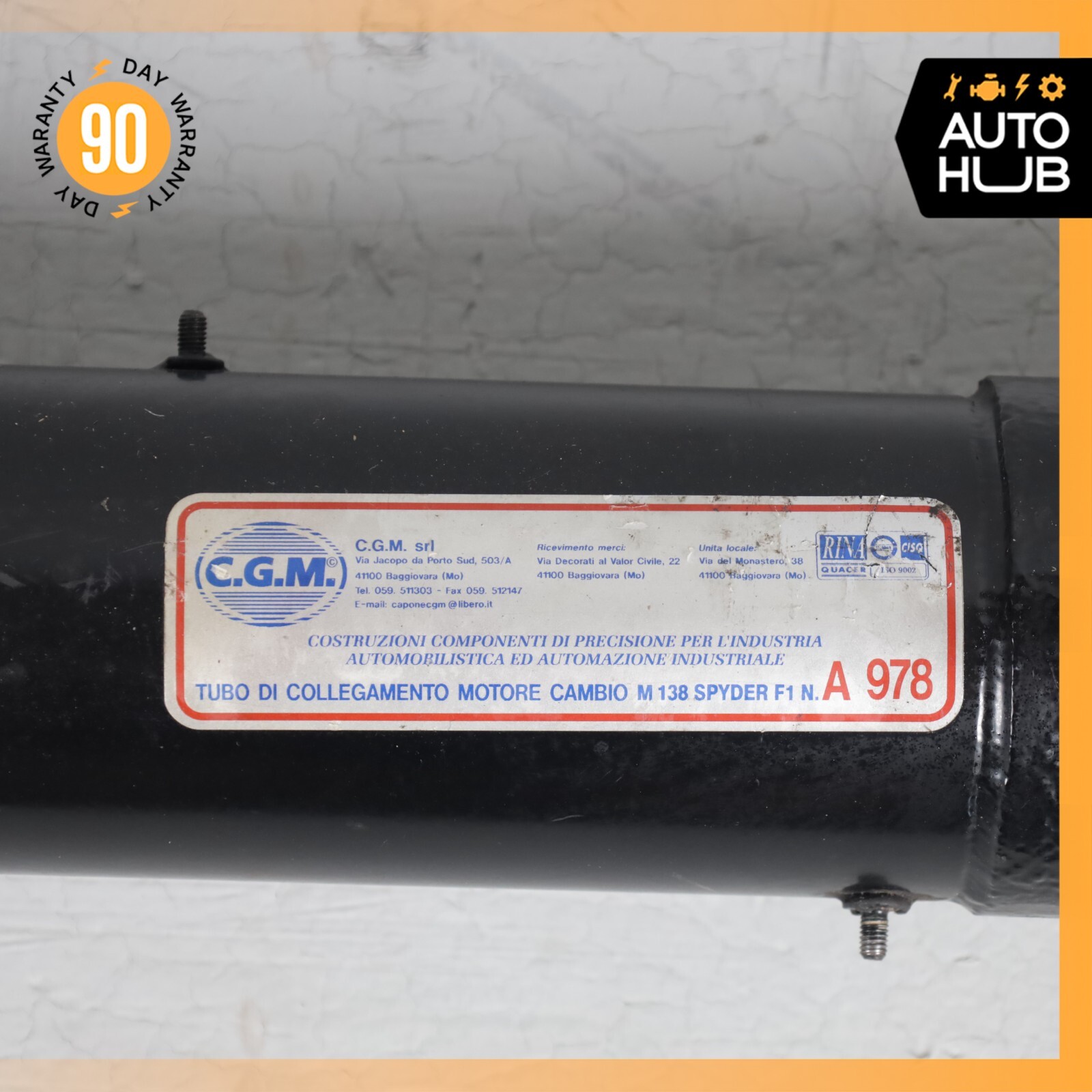 Maserati M138 Spyder GranSport F1 Driveshaft Drive Shaft Torque Tube OEM 46k