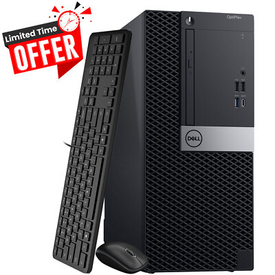 Dell 7040 MT Desktop PC Intel i7-6700 64GB 2TB SSD HDD Built-in Wi-Fi Windows 10