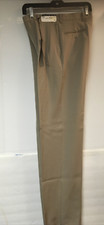 Perry Ellis Boy Dress Pants, Khaki Pleated Size 18/29 Unhemmed Worsted Wool