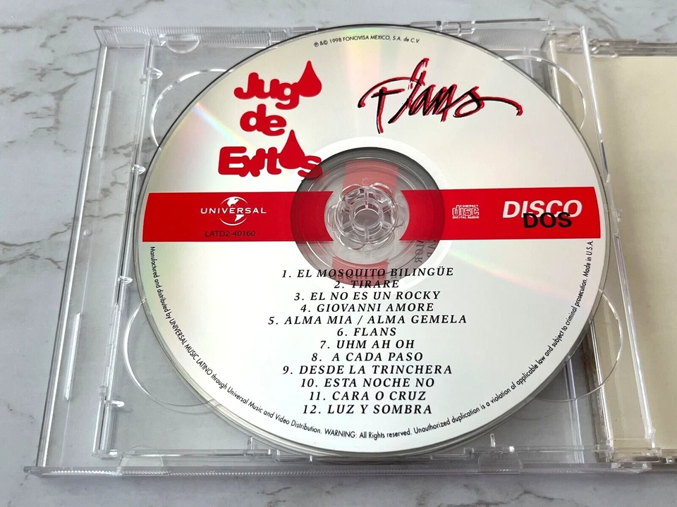Flans Jugo De Exitos 2 CD ОРИГИНАЛ. 1998 Universal No Controles, Bazar, Cara O Cruz - Изображение 4 из 4