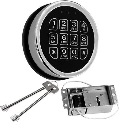 Solenoid Safe Lock Replacement Electric Keypad Lock 14 Pin Cable & 2 Backup Keys